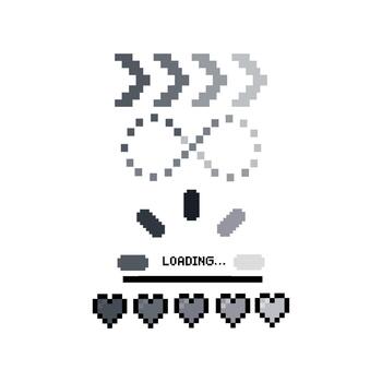 Monochromatic loading progress indicator set vector