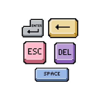 computadora teclado botón llave conjunto vector