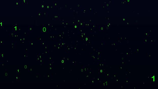 Camera Flying Through Digital Binary Code, Abstract Data Transfer Background video