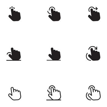 Interface Basic Actions User Experience Line Icons Set vector