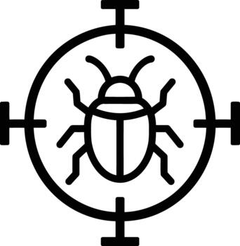 Bug Detection and Debugging Icon vector