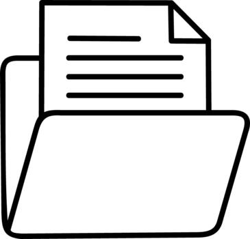 Folder icon with document inside vector