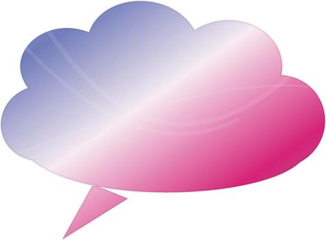 Speech bubble with gradient cloud background vector