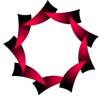 Red Black Angular Circular Star Pattern vector