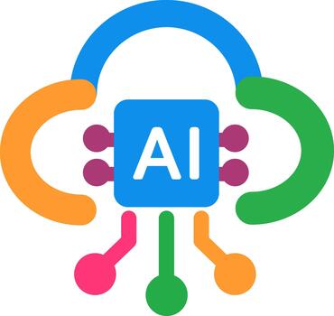 ai nube informática y digital tecnología vector