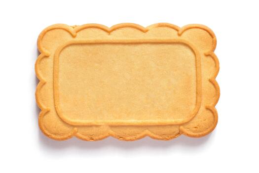 Rectangular biscuits without pattern on white background. photo