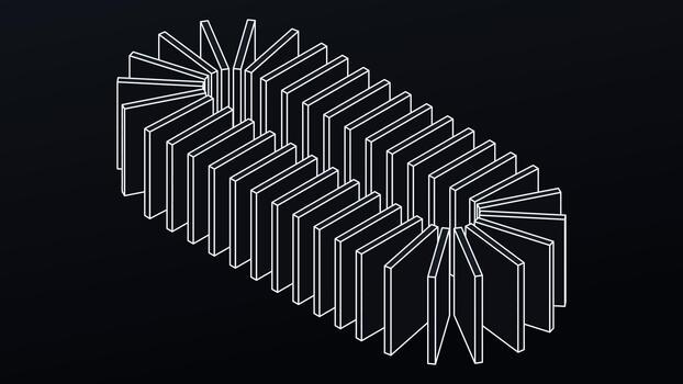Rotating rectangular panel ring formation video