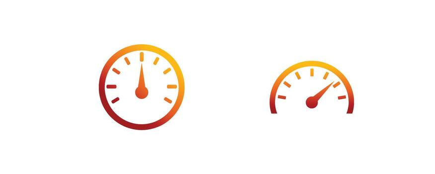 velocímetro icono naranja vector