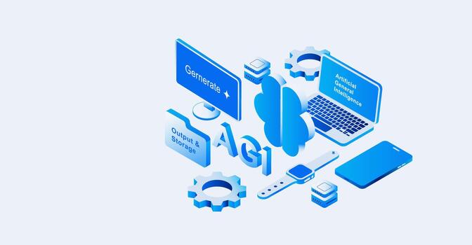 AI Technology AGI Artificial Intelligence Computing System vector