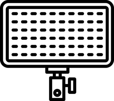 rectangular LED ligero panel línea icono vector