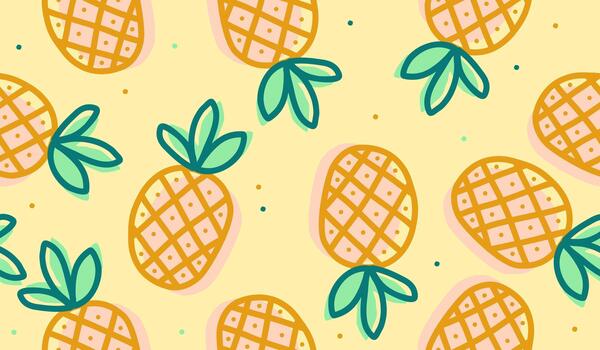 Cute pineapple pattern background vector