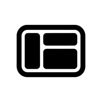 Rectangular layout grid icon with three divided sections vector