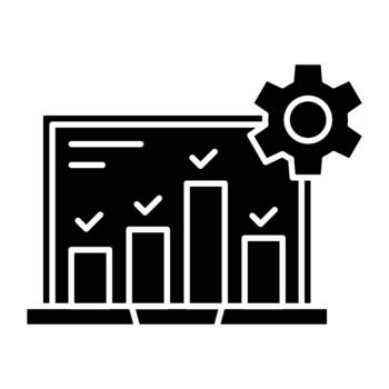icono de glifo de procesamiento de datos vector