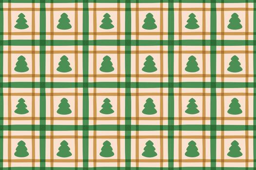 Tree Seamless Plaid Pattern Repeat vector
