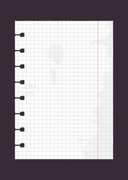 Notebook Page With Grid Pattern Template vector