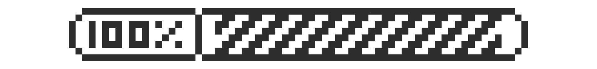 Progress Bar Loading Complete Pixel Art vector