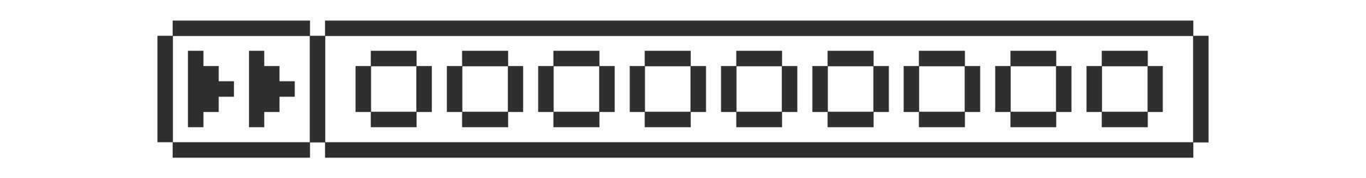 Loading Bar Pixel Progress UI Element vector