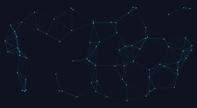 Blue plexus network connected dots abstract technology background vector