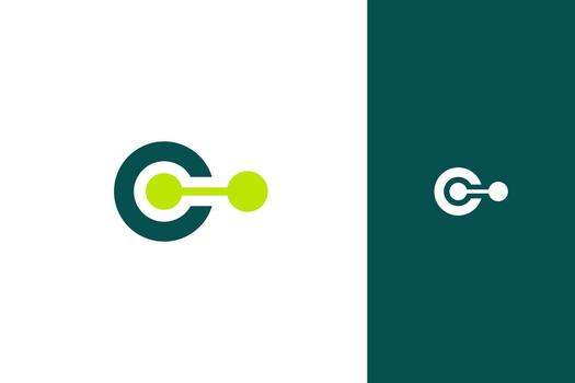 Circle Target Connection Node Tech Logo vector