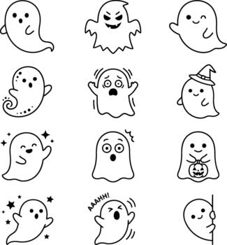 Spooky Ghost Set vector