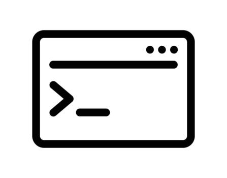 mando línea interfaz terminal ventana icono vector