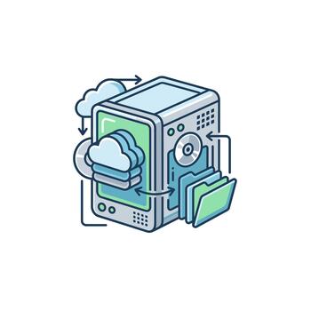 Cloud computing server data storage icon. vector