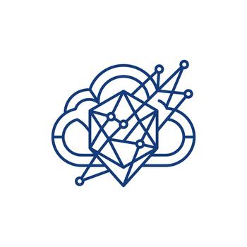 Cloud computing data network geometric structure icon. vector