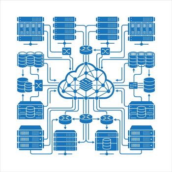nube servidor red y base de datos infraestructura concepto vector