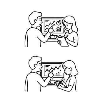 Characters analyzing computer data vector