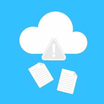Cloud Storage Error. Document Sync Warning vector