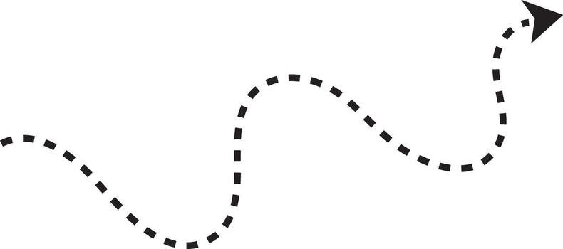 Arrow dashed line vector