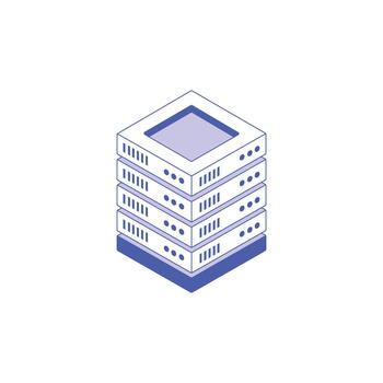 Isometric server stack illustration representing cloud data storage vector