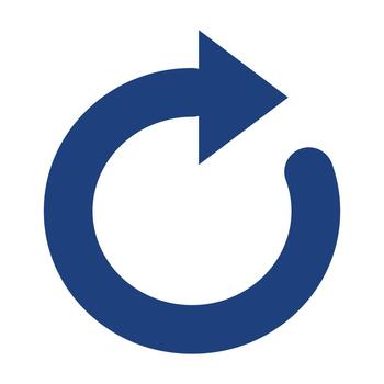 azul actualizar flecha icono, agujas del reloj lazo vector