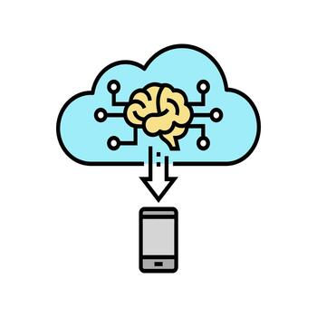 Artificial Intelligence Cloud Computing and Data Processing vector