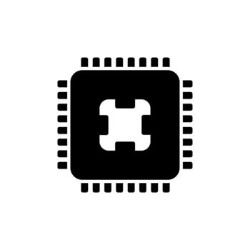 pastilla procesador icono aislado antecedentes vector