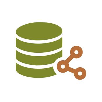 Database Storage Stack With Network Connection Node vector