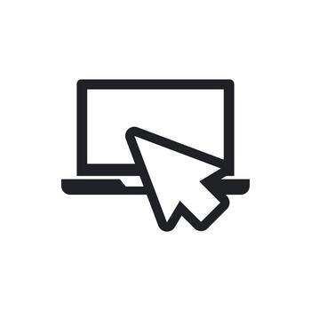 ordenador portátil computadora Internet hojeada sólido icono vector