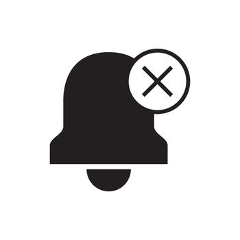 Muted Notification Bell Interface Solid Icon vector