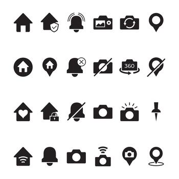 Complete User Interface Solid Icon Collection vector
