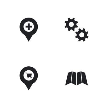 Solid Navigation Settings Shopping Interface App Icon Set vector