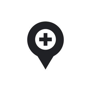 Solid Add Location Plus Pin Marker Interface Icon vector