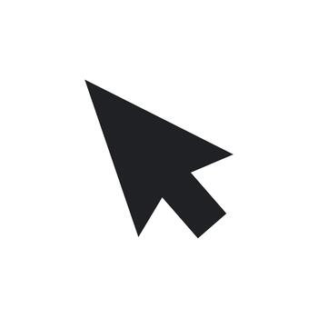 Solid Mouse Cursor Arrow Pointer Navigation App Icon vector