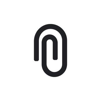 Solid Paperclip File Attachment Document Interface App Icon vector
