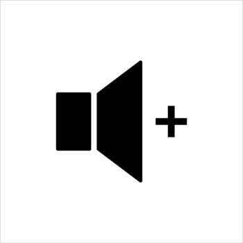 Increase volume plus speaker solid icon for application vector