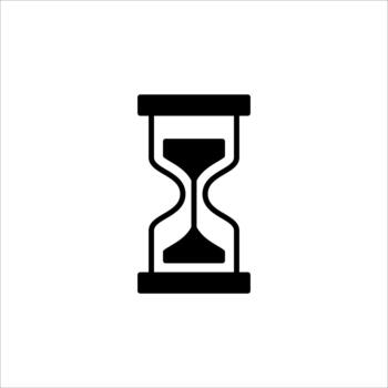Solid classic hourglass design for software loading process vector