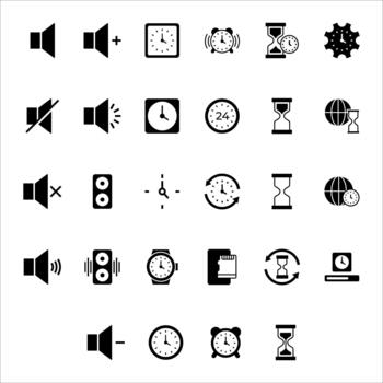 Complete solid interface icon bundle for mobile application vector