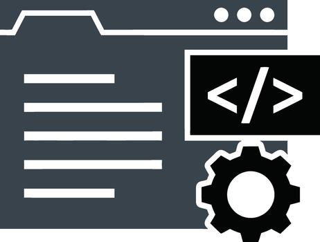 coding website development programming gear icon vector