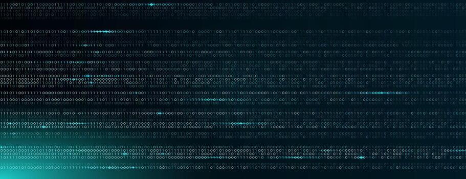 1 0 Binary Code, Abstract Matrix Turquoise Background Computer Data Digital Technology, Cybersecurity, SaaS, Software Cyber Tech Pattern. Information Network Texture Programming BG. Backdrop vector