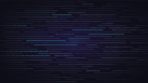 Binary code data stream abstract digital matrix pattern cyber security technology background information processing high tech graphic vector