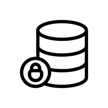 Database security icon, protected data storage concept vector